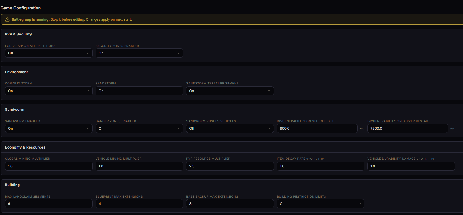 Game Config